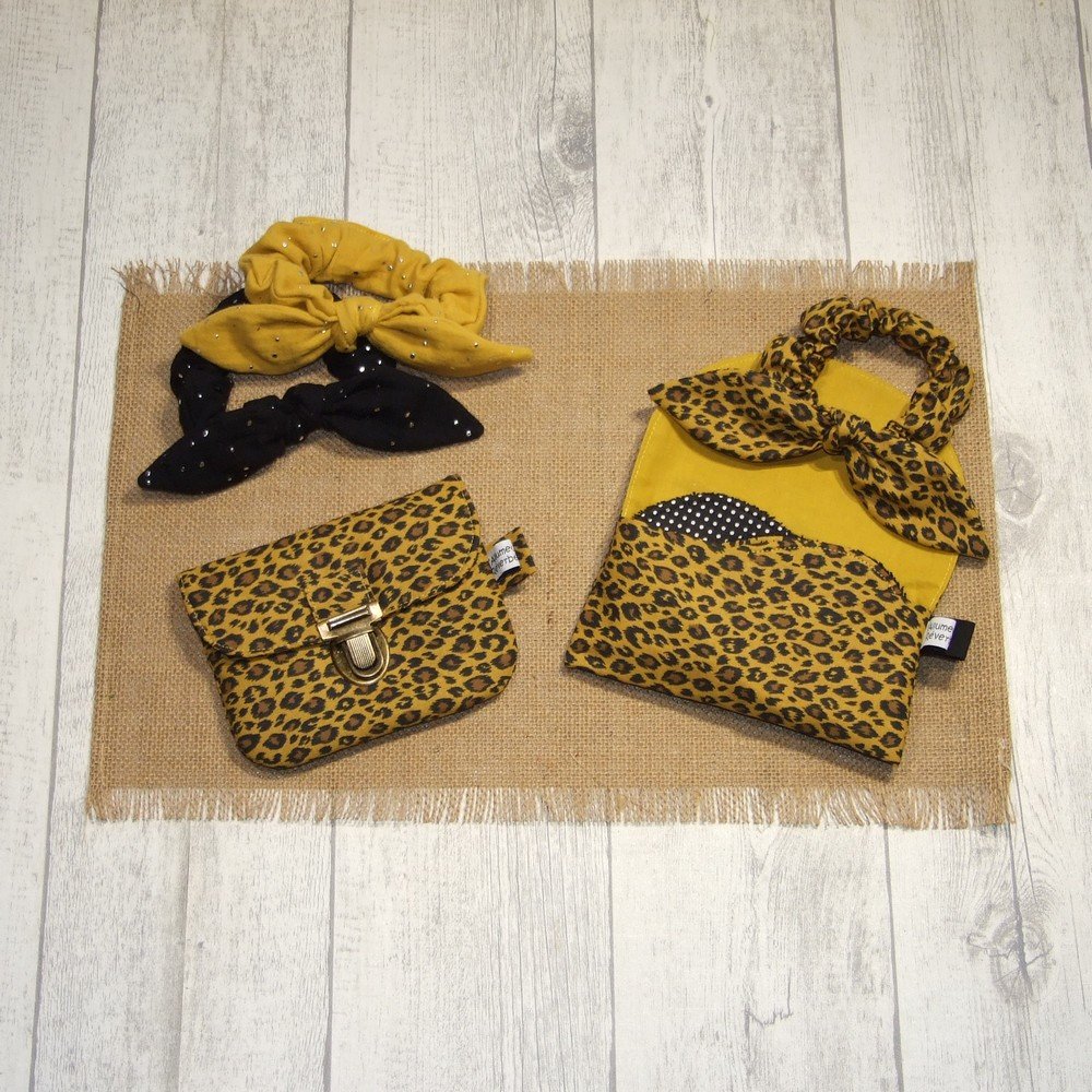 Lingettes lavables tissu léopard, éponge noire--9996053642094