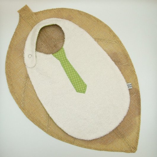 Bavoir cravate pois -vert-