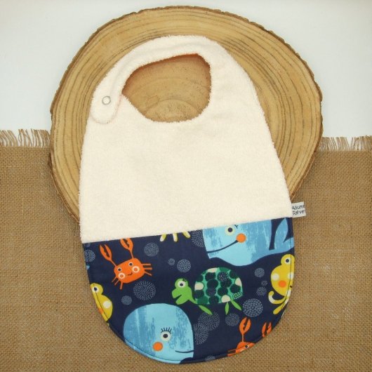 Bavoir baleine, tortue