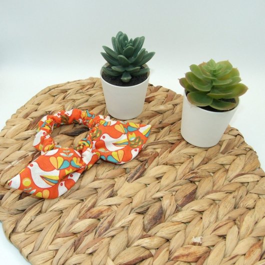 Chouchou noeud -oiseaux vintage-