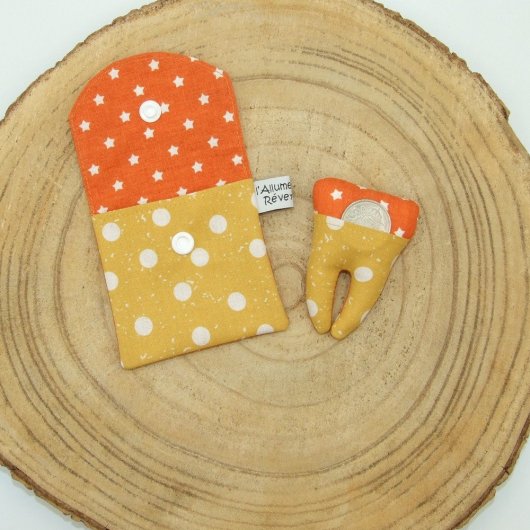 Dent pour la petite souris -étoiles orange-