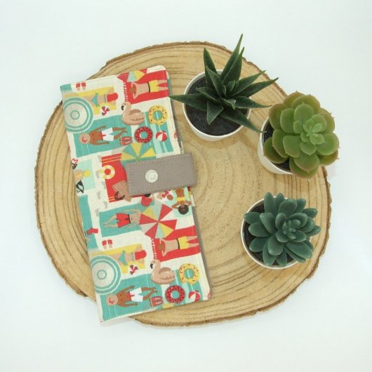 Pochette passeports, billets d'avion, train -plage-
