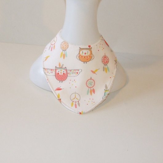 Bavoir bandana imprimé hiboux et attrapes rêves