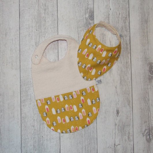 Bavoir et bavoir bandana imprimé petites maisons