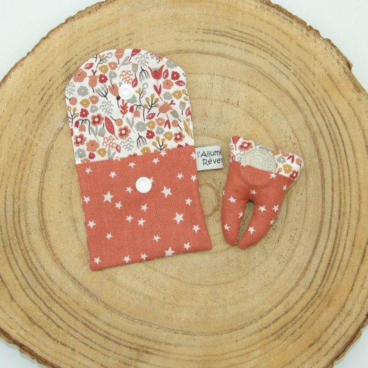 Dent pour la Petite souris -fleurs rose-