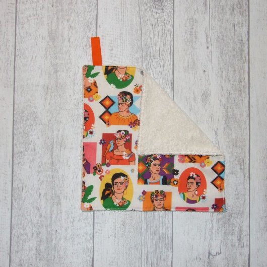Feuille essuie-tout lavable, éponge écrue, Frida Kahlo