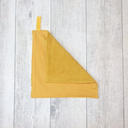 Feuille essuie-tout lavable, éponge jaune, pois jaune
