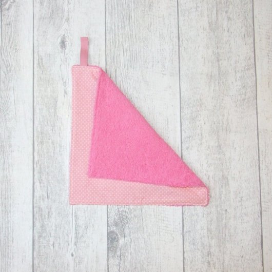 Feuille essuie-tout lavable, éponge rose, pois rose