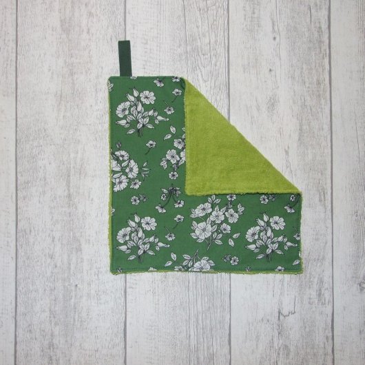 Feuille essuie-tout lavable, éponge verte, fleurs