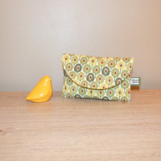 Lingettes démaquillantes lavables tissu plumes de paon, éponge verte