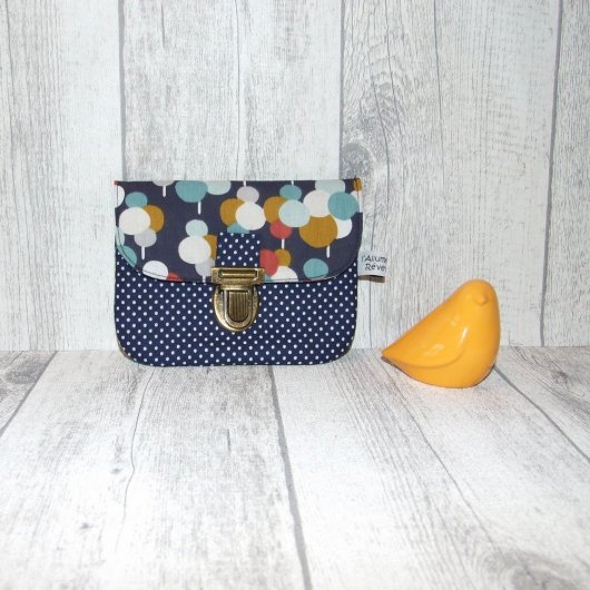 Pochette attache-cartable bulles colorées -bleu-