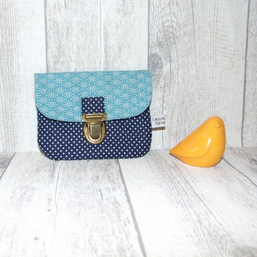 Pochette attache-cartable étoiles graphique -bleu-