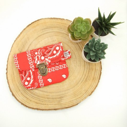 Porte-monnaie bandana rouge