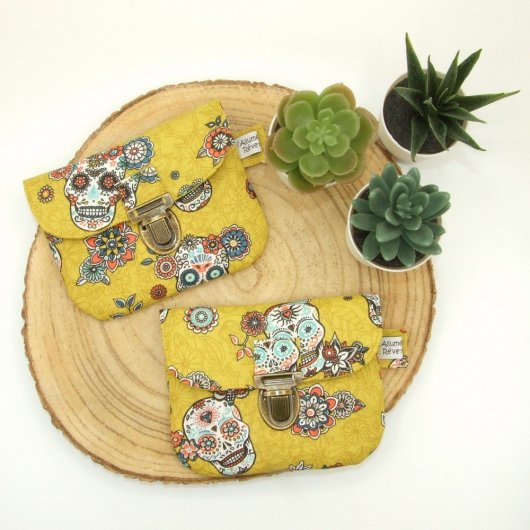 Porte-monnaie Calaveras -jaune-