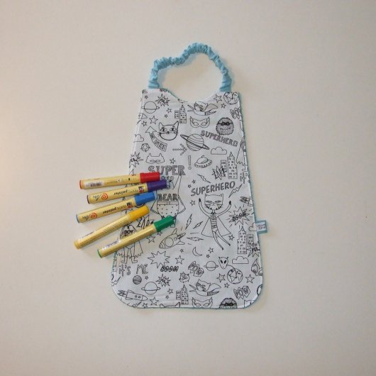 Serviette élastique à colorier Super-Héros / éponge bleue
