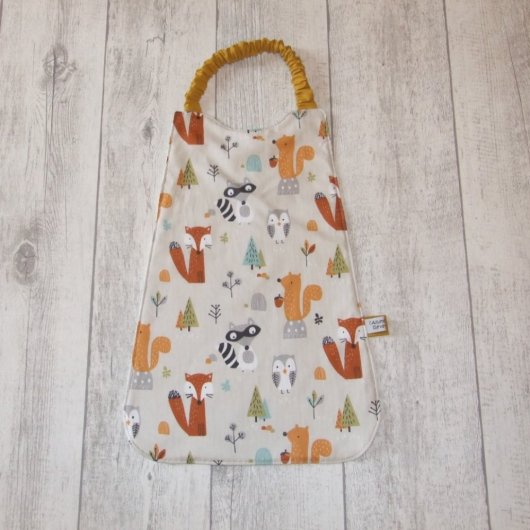 Serviette élastique imprimé animaux de la forêt - jaune -