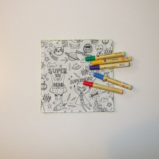 Serviette de table à colorier Super-héros/éponge verte