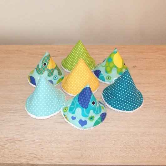 Tipis à pipi en éponge écrue, tissu éléphants