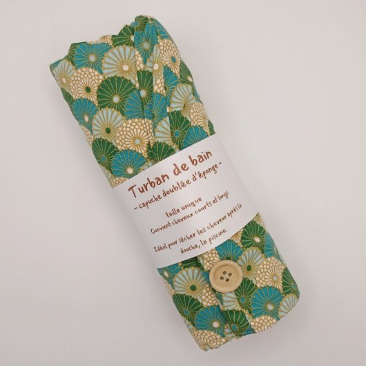 Tissu Eventails vert/menthe