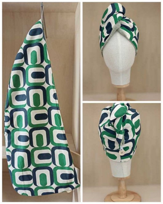 Turban de bain ... imprimé Végétal 