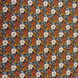 Tissu Fleurs ocre/terracotta