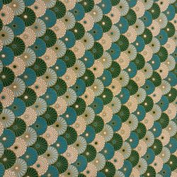 Tissu Eventails vert/menthe
