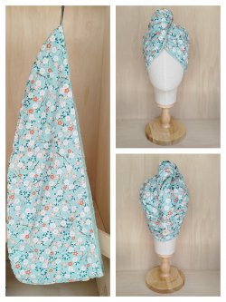 Les turbans de bain imprimé *fleurs*