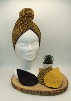 Turban de bain léopard/noir